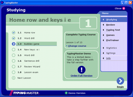 screenshot of TypingMaster Pro