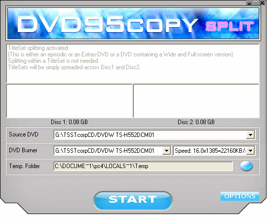 copy DVD disc - Dvd95Copy Split