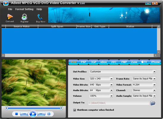 ABest MPEG VCD DVD Video Converter