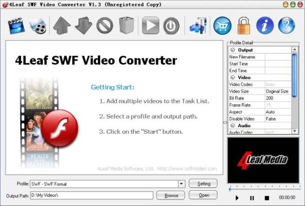 4Leaf SWF Video Converter