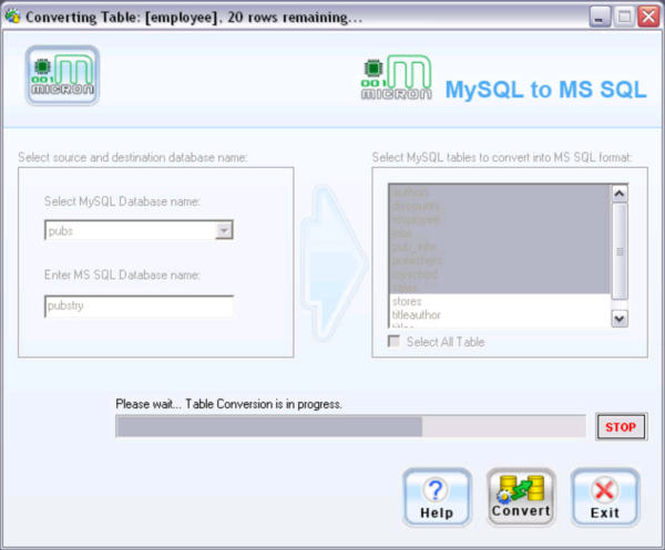 Convert MySQL To MSSQL DB