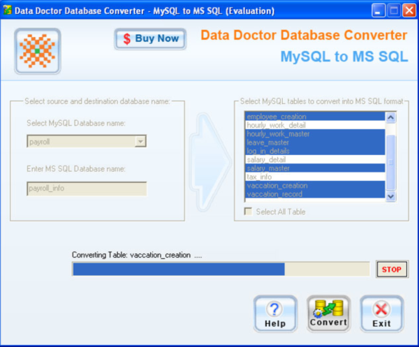 MySQL to MSSQL DB Converter