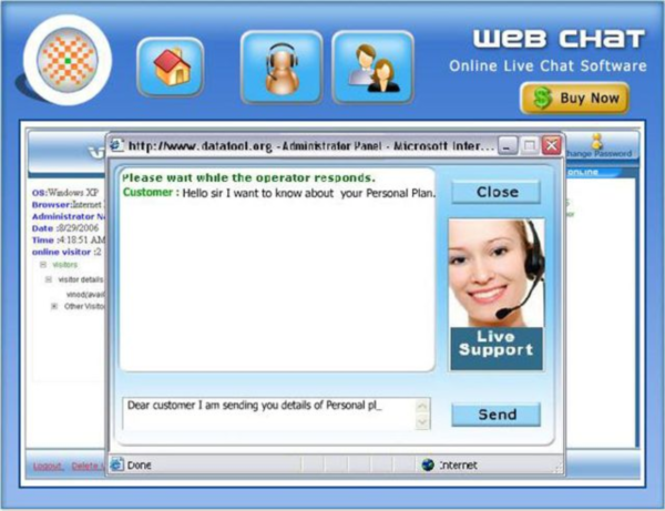 Single Operator Web Chat Tool