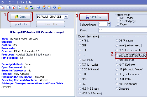 How to convert PDF to WPD with PDF to WPD converter?