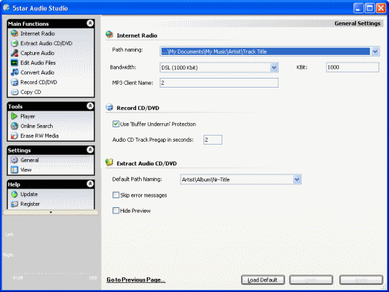 the general settings