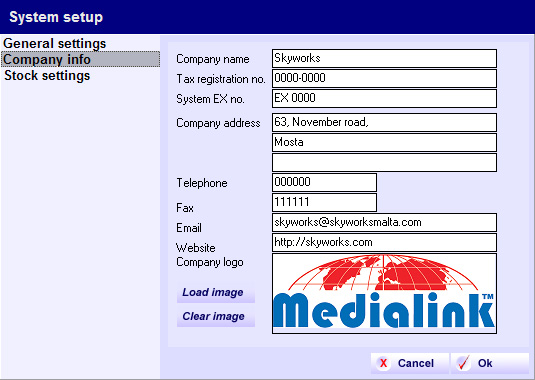 System setup