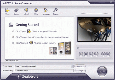 All DVD to Zune Converter - screenshot