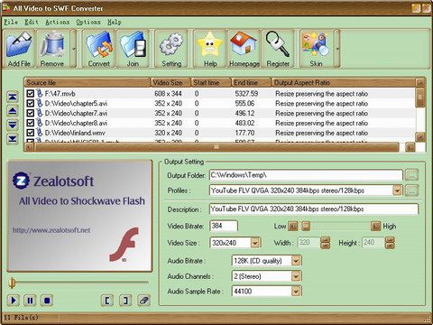All Video to SWF Converter - screenshot