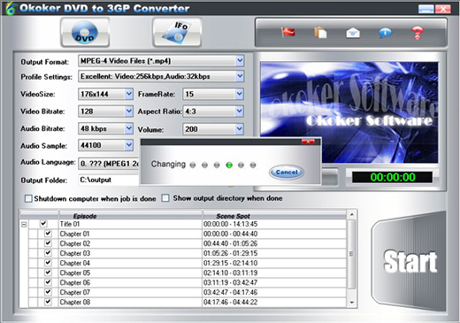 Okoker DVD To 3GP Converter