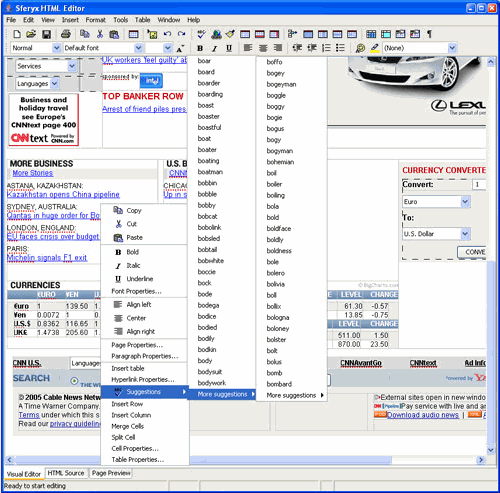 Sferyx JSyndrome HTMLEditor Applet Edition