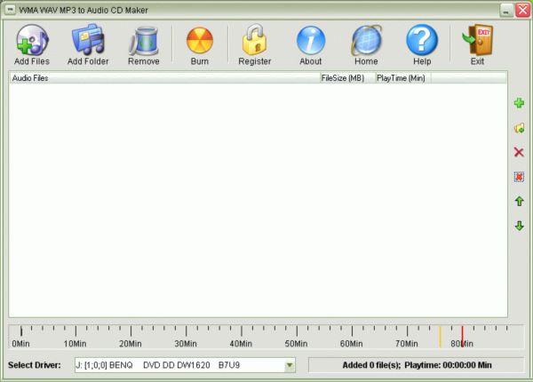 WMA WAV MP3 to Audio CD Maker