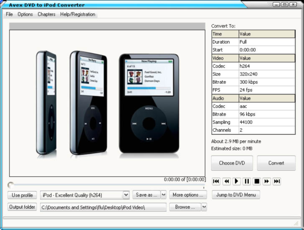 A V E X - DVD to iPod Converter