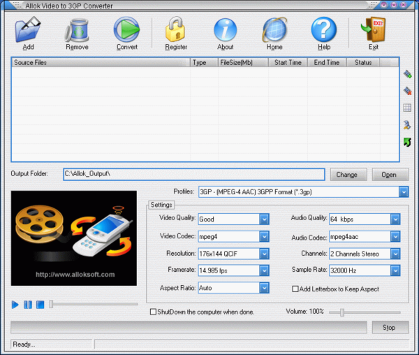 Allok Video to 3GP Converter