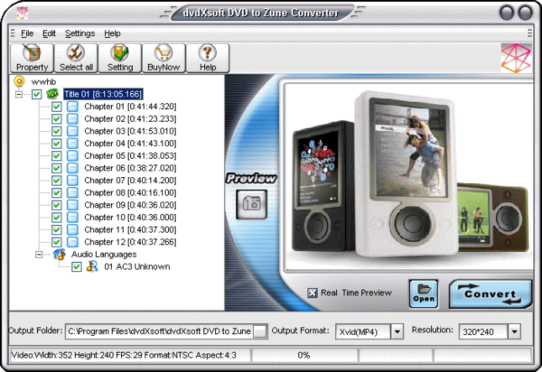 dvd X - DVD to Zune Converter