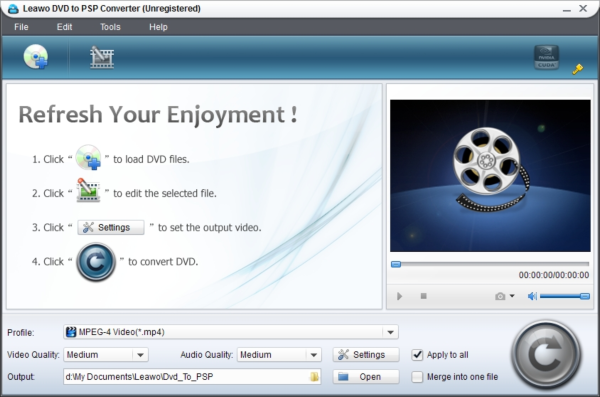 Leawo Free DVD to PSP Converter