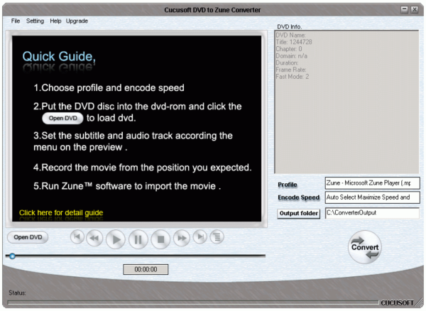 ?ucusoft DVD to Zune Converter