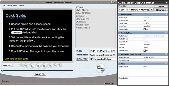 CUCUSOFT - DVD to PSP Converter