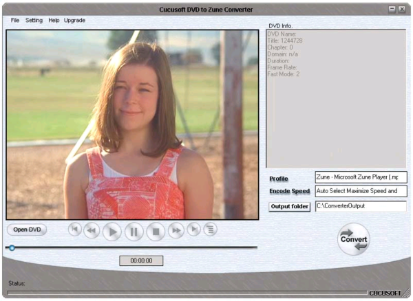 CUCUSOFT - DVD to ZUNE Converter