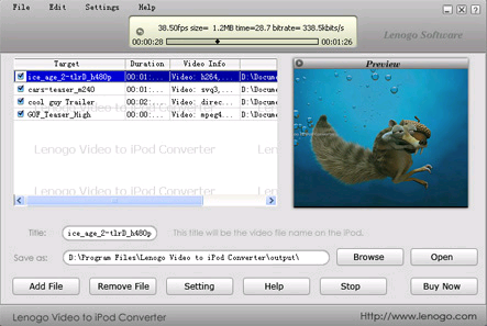 Lenogo Video to iPod Converter Build 007