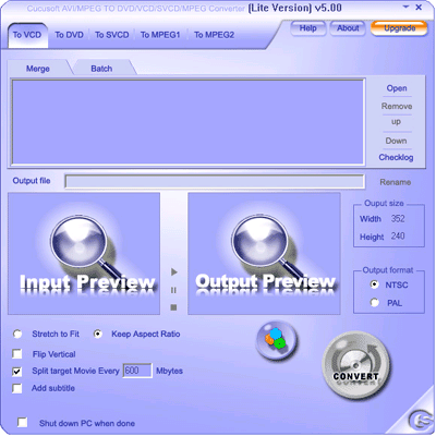 MPEG/AVI to VCD/DVD/SVCD Converter Lite