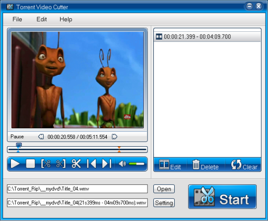 Torrent AVI Video Cutter