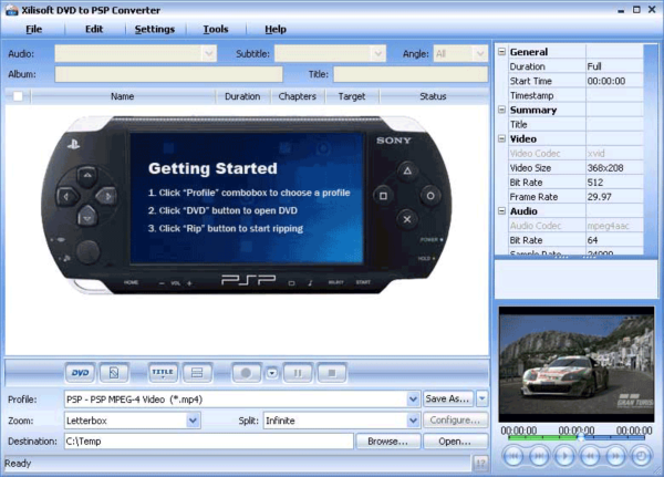 Xilisoft DVD to PSP Converter