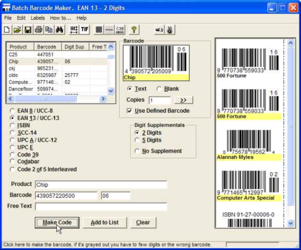printable barcode maker