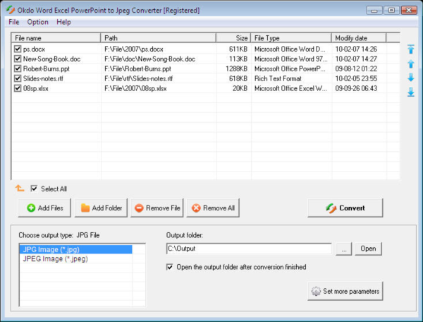 Okdo Word Excel PowerPoint to Jpeg Converter