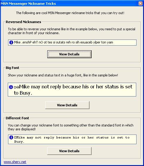 MSN Name Tricks